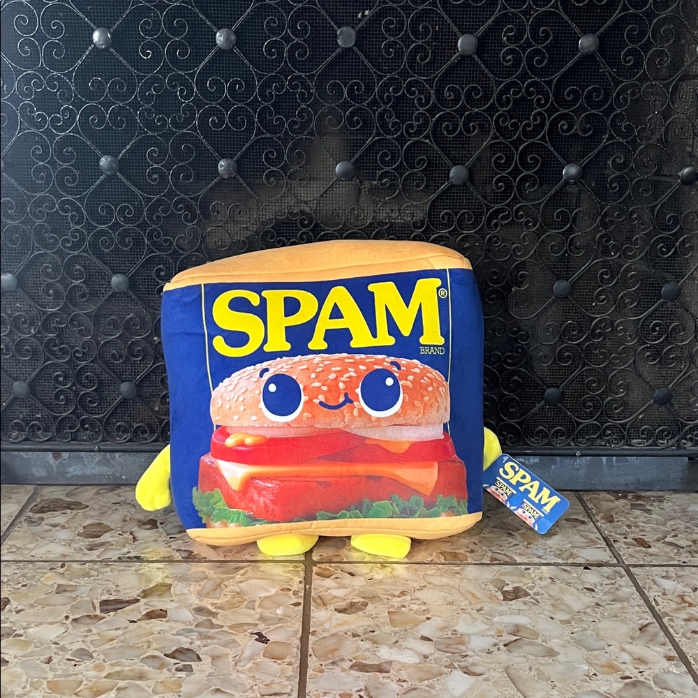 Spam Plush Toy Pillow - Blue and Yellow